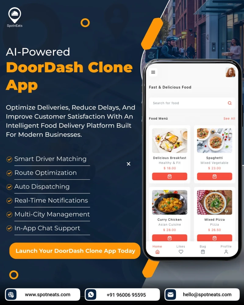 Launch Your DoorDash Clone App with SpotnEats  Smart Food Delivery Solution