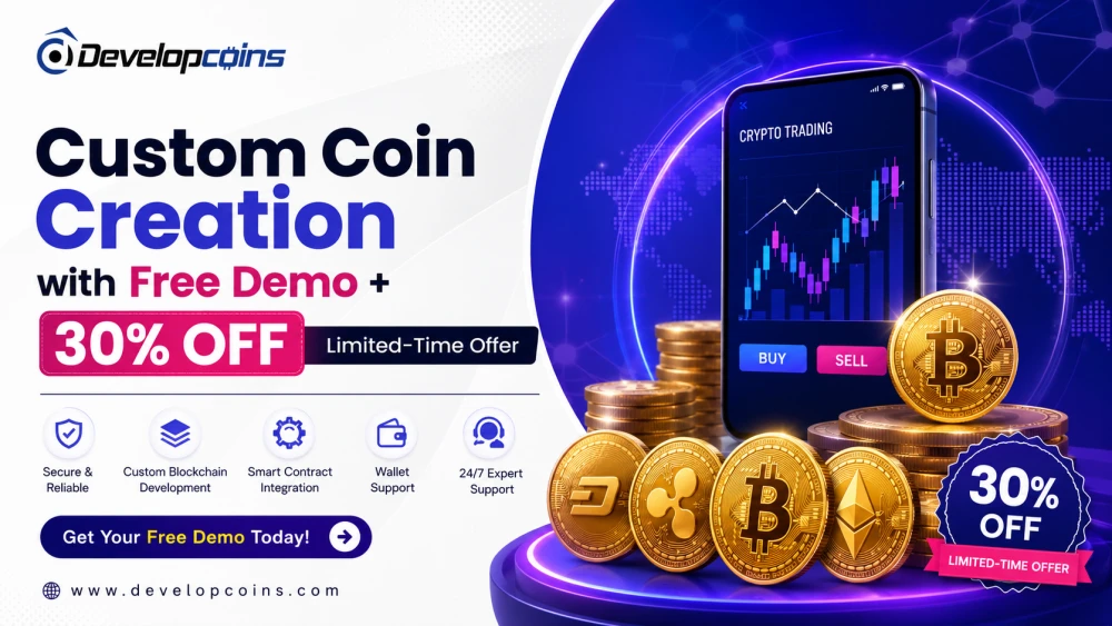 Custom Coin Creation with Free Demo  30 OFF  LimitedTime Offer by Developcoins