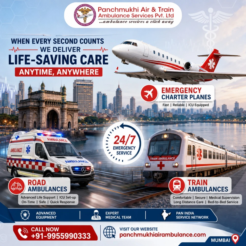 Panchmukhi Affordable Air Ambulance in Mumbai Emergency Medical Transport Arrang