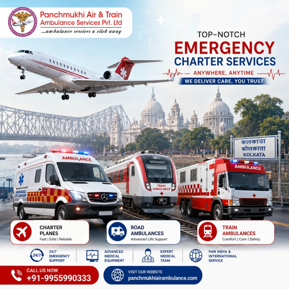 Panchmukhi Air Ambulance Services from Kolkata Healthcare without Discomfort