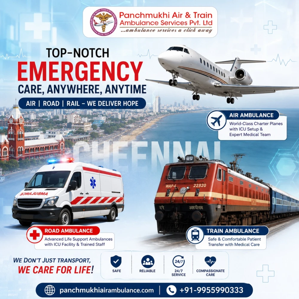 Panchmukhi Low Cost Air Ambulance in Chennai Comfortable Emergency Transportatio