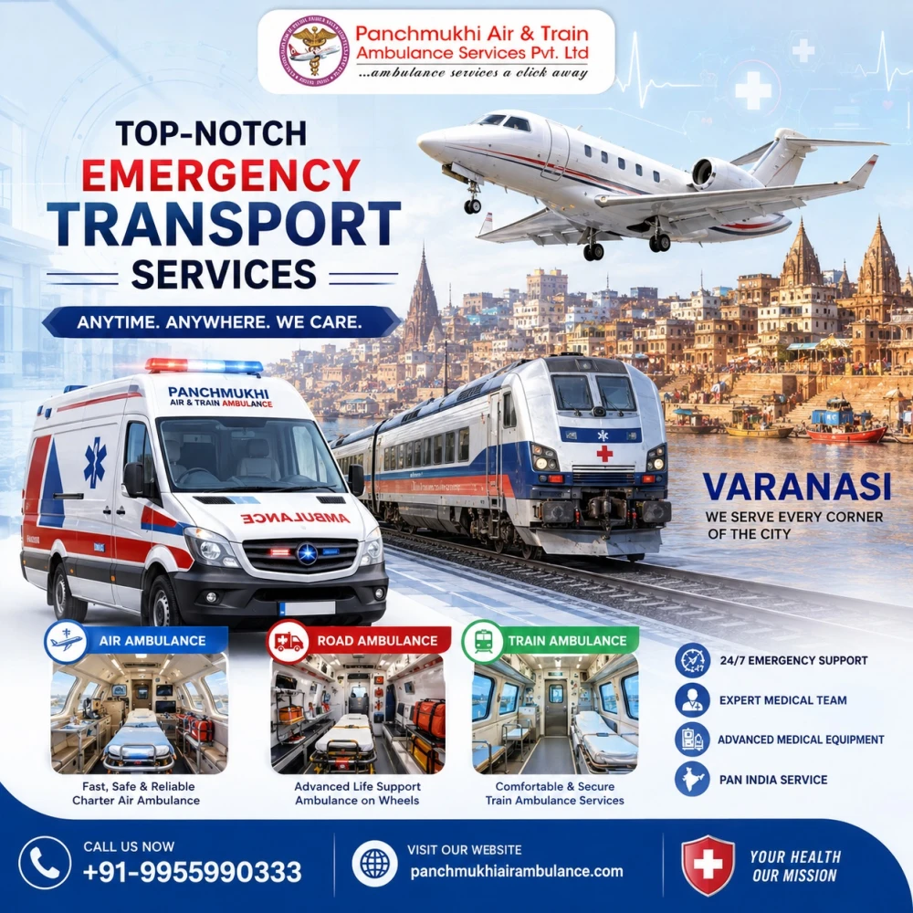 Panchmukhi Hi Tech Air Ambulance in Varanasi Professional ICU Transportation