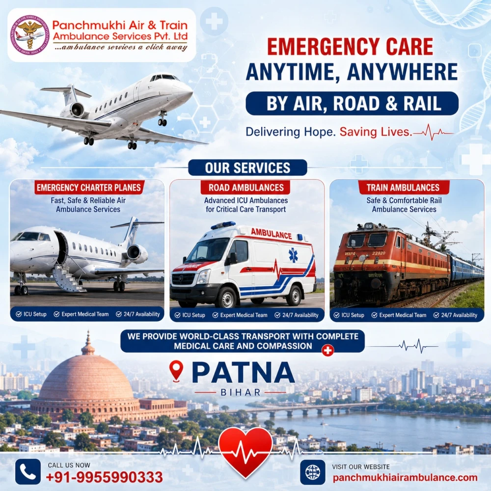Panchmukhi Hi Tech Air Ambulance from Patna RoundtheClock Care is Offered Midway