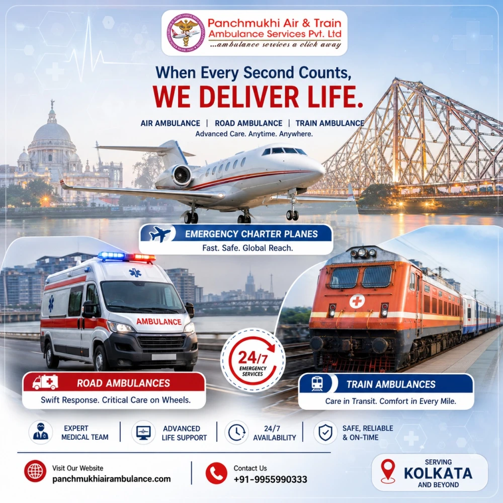 Panchmukhi HighTech Air Ambulance with Medical Team from Kolkata
