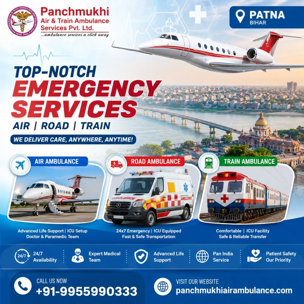 Panchmukhi Air Ambulance Service in Patna  Emergency Medical Transport Available