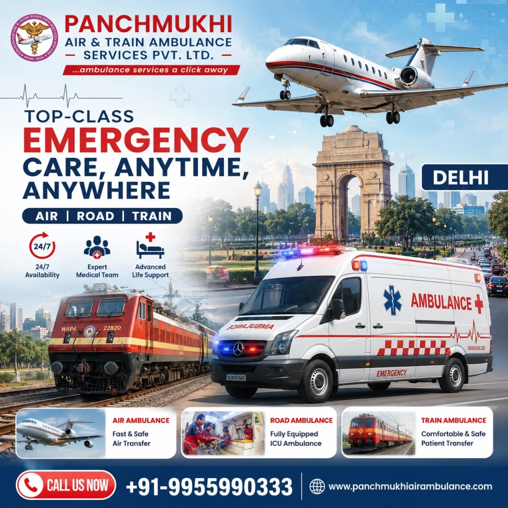 Panchmukhi Air Ambulance in Delhi  Reliable Emergency Medical Flight Services