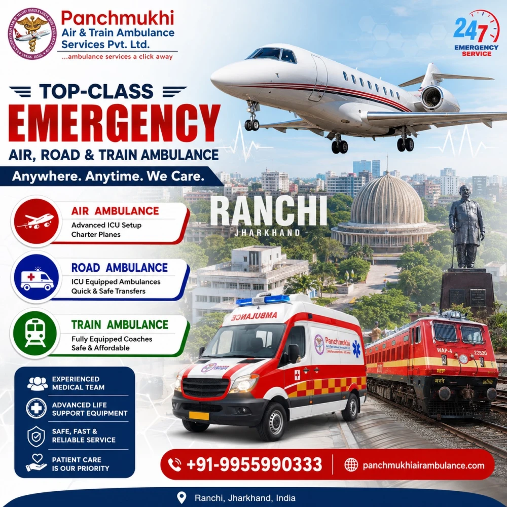Get the Best Medical Setup from Panchmukhi Air Ambulance Service in Ranchi