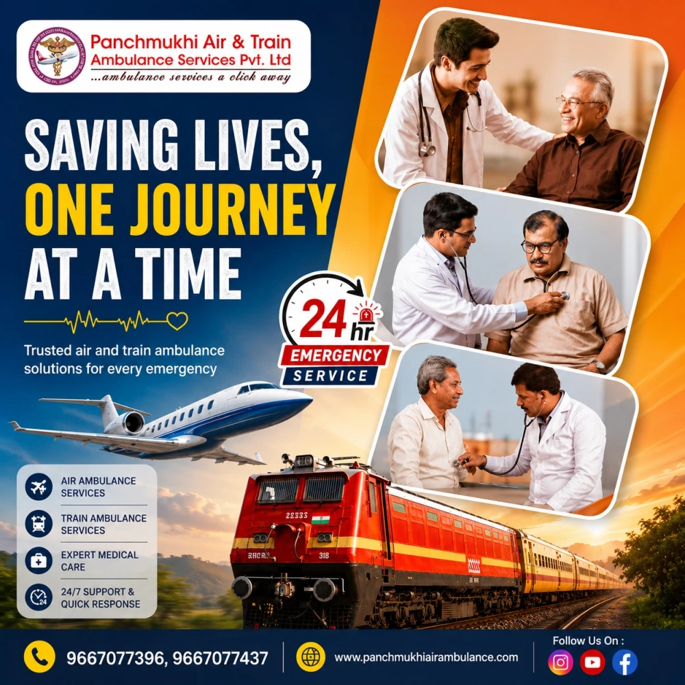 Panchmukhi Train Ambulance Services in Patna Safe Rail Transfer with ICU