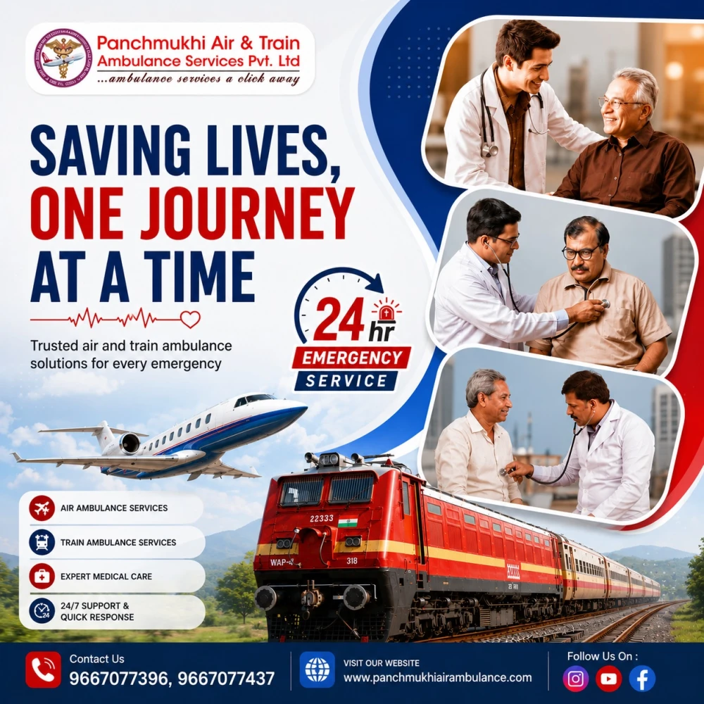 Panchmukhi ICU Train Ambulance in Ranchi ICU on Wheels with modern day amenities