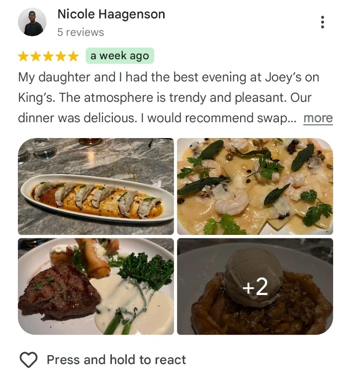 Google Map Reviews are available