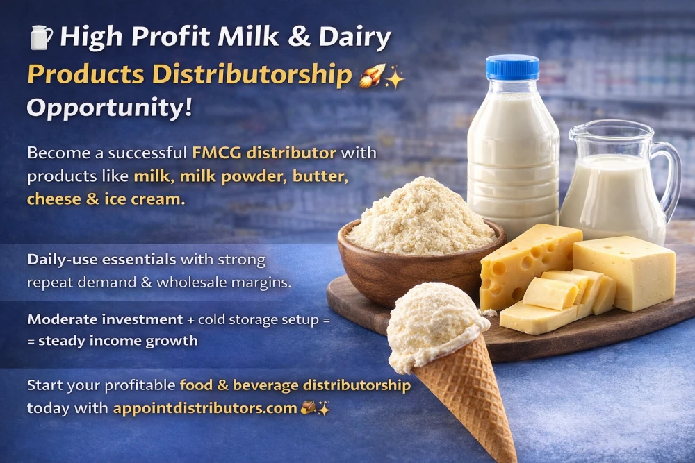 High Profit Milk & Dairy Products Distributorship Opportunity