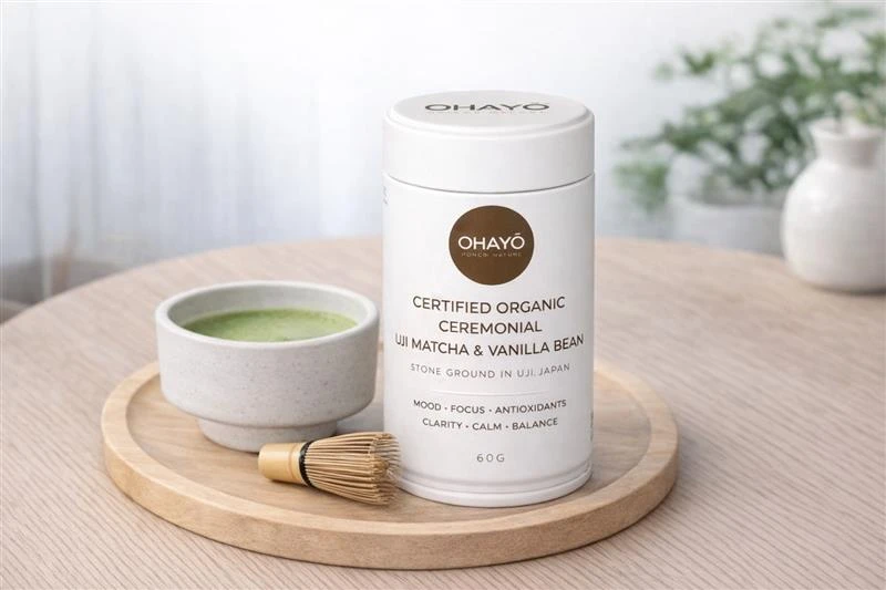 Ohayo Modern Matcha | Certified Organic Ceremonial Matcha & Vanilla Bean