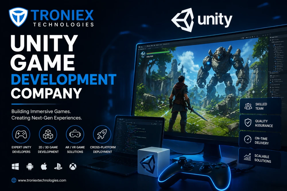 Custom Unity Game Development Company for 2D & 3D Games