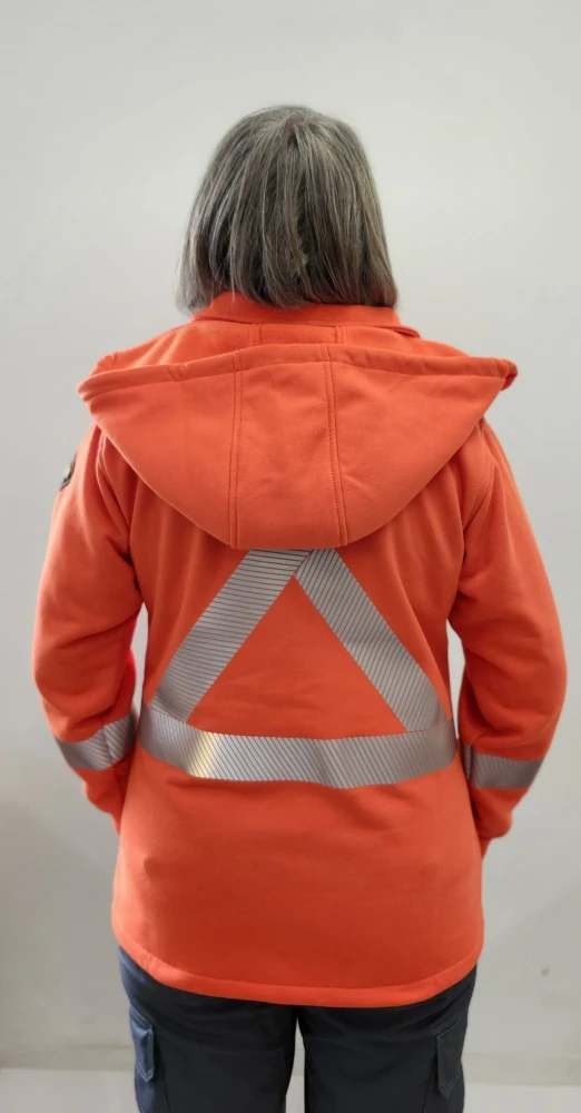 Womens FR Fleece HiVis Zip Up Hoodie