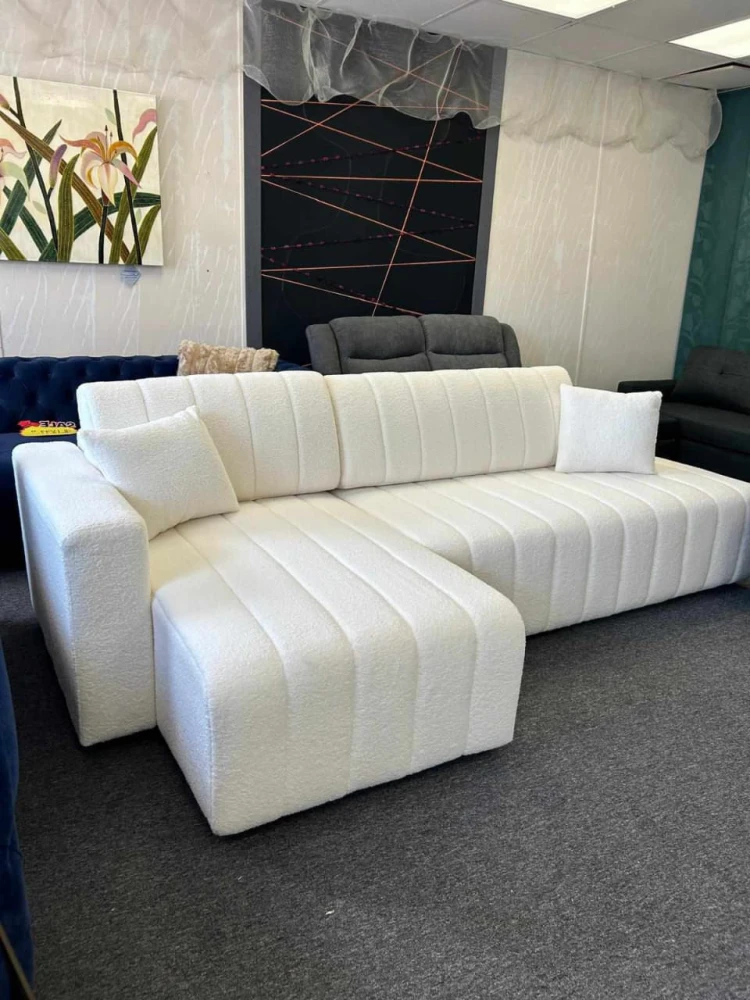 Modern LShape Sectional Sofa  Grey Fabric Couch  Perfect for Toronto Condos