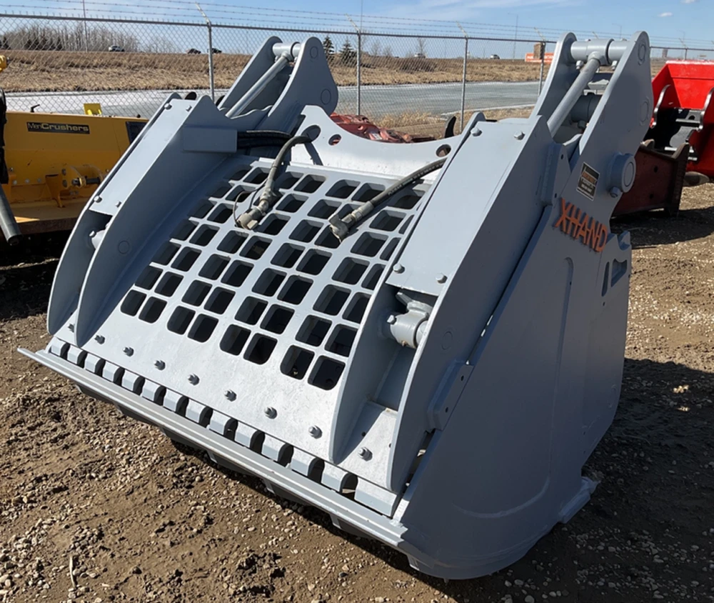 XHAND SIX IN ONE 60 INCH CLEANUP BUCKET-SCREENER-2 X GRAPPLES +