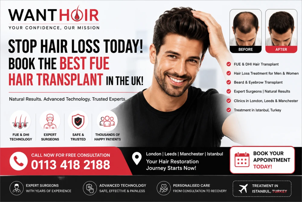 Stop Hair Loss Today  Book the Best FUE Hair Transplant in the UK