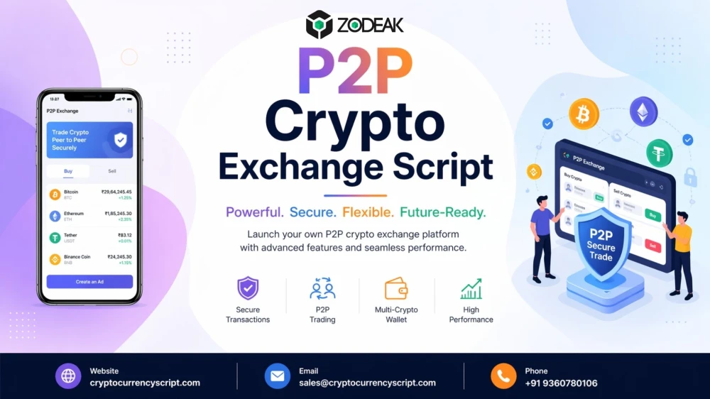 P2P Crypto Exchange Script – UK | Zodeak