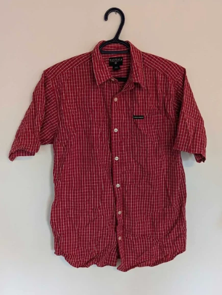 Nautica Red Plaid Button Up Shirt - Youth Size Large