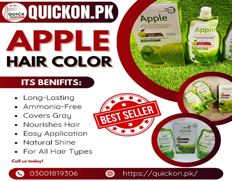 Apple Hair Color Price in Pakistan – 100% Gray Coverage, Ammonia-Free | 03001819