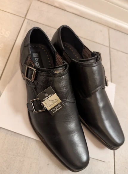 Men's Shoes - Bugatti Moselle Mens Monk Strap Shoes - Size 43