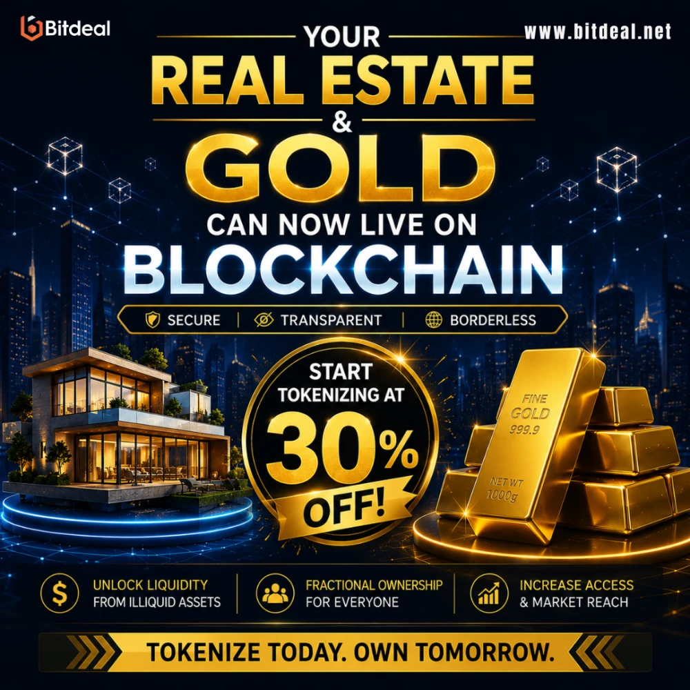 Your Real Estate  Gold Can Now Live on Blockchain  Start Tokenizing at 30 OFF