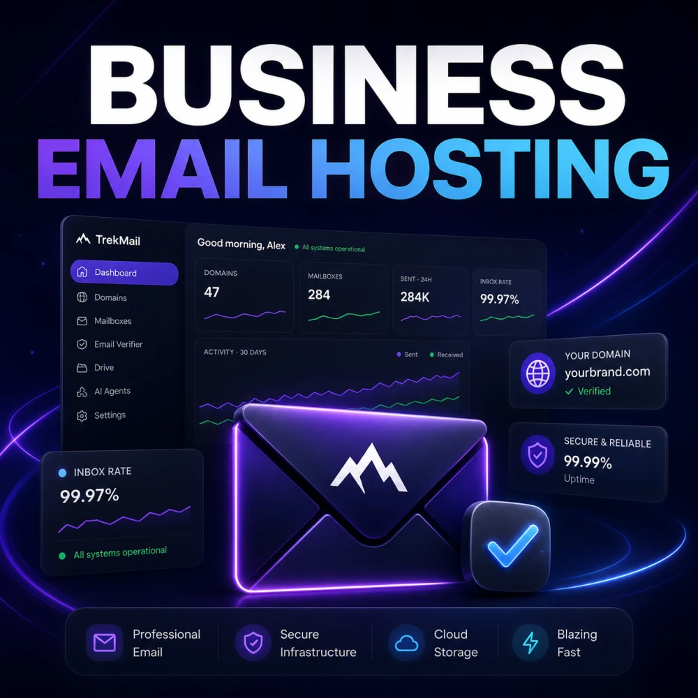 Business Email Hosting With Drive Verifier And AI Agent Tools