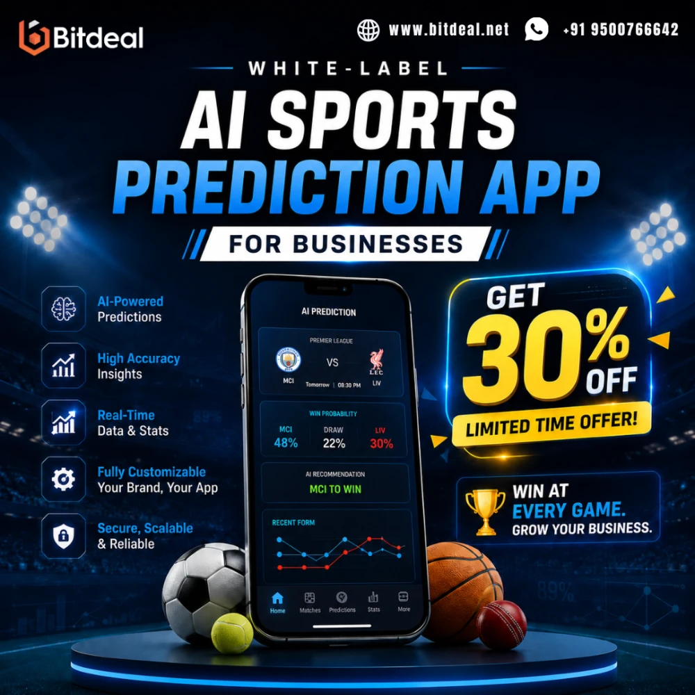 WhiteLabel AI Sports Prediction App for Businesses  Get 30 OFF