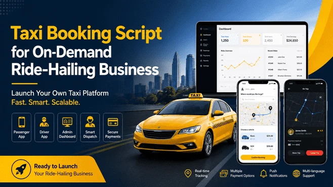 Taxi Booking Script for OnDemand RideHailing Business