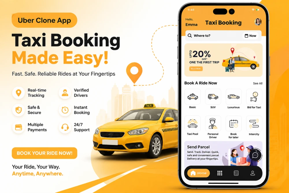 Uber Clone App Development  Build Taxi Booking App Like Uber Today