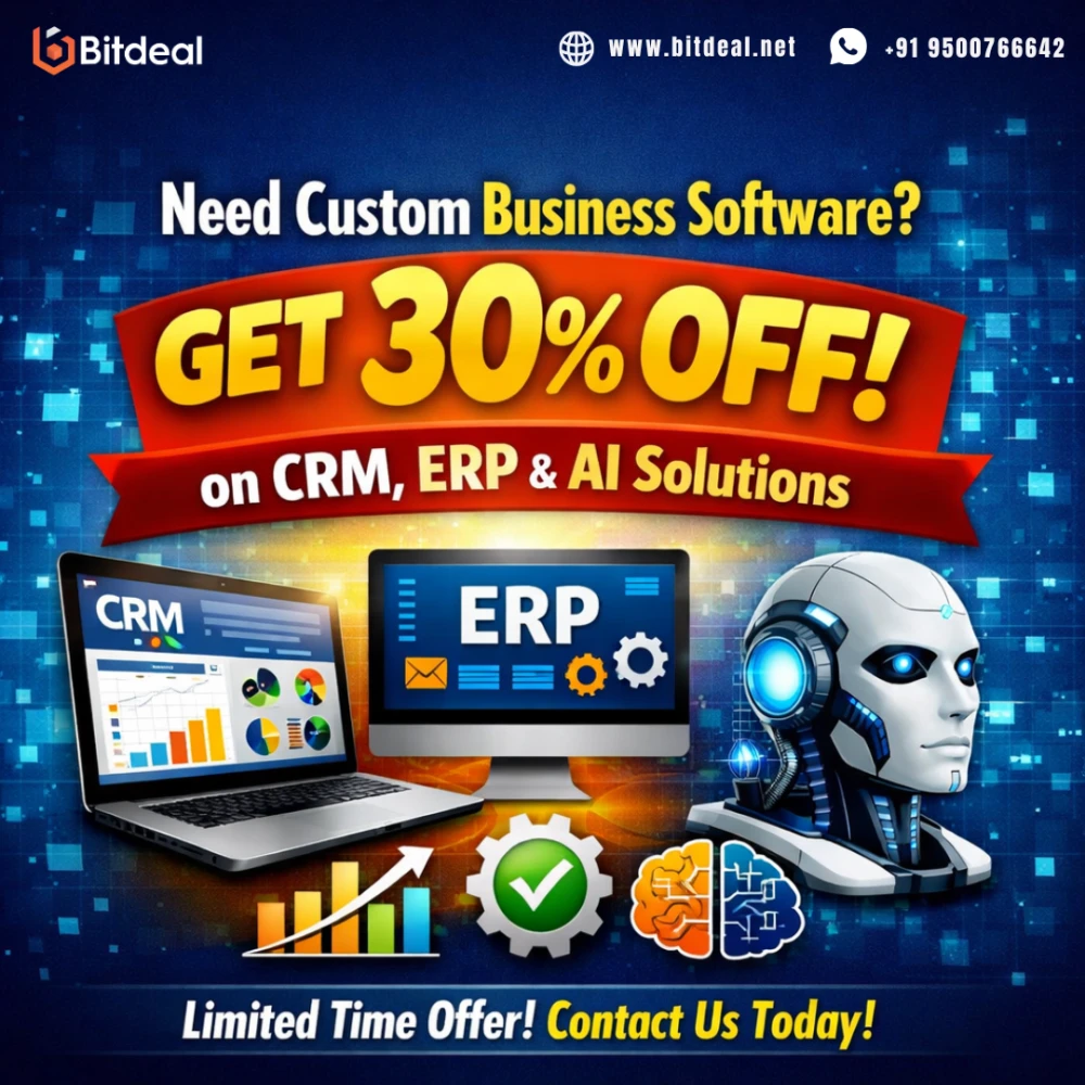 Need Custom Business Software Get 30 OFF on CRM ERP  AI Solutions