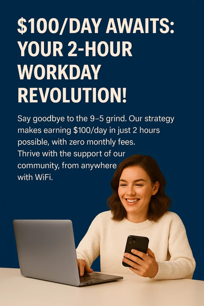 Discover How to Earn $100/Day:  Your 2-Hour Workday Revolution!