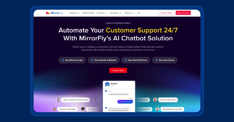 Automate up to 80 percent of customer support with AI powered chatbots.