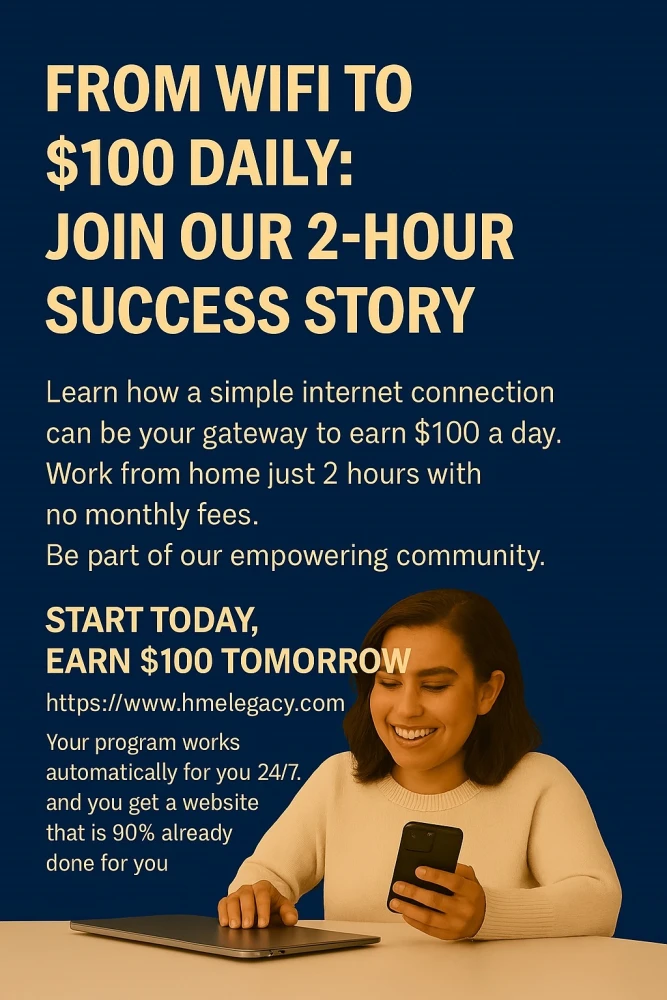 From Wi-Fi to $100 Daily: Join Our 2-Hour Success Story!