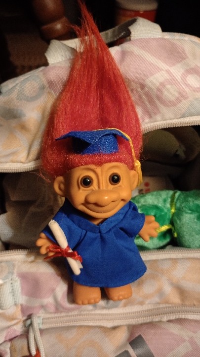 Vintage Graduation Themed Troll Doll By Russ Berrie & CO.
